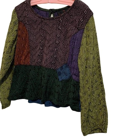 Sacred Threads Boho Peplum 100% Rayon Top - Picture 2 of 6